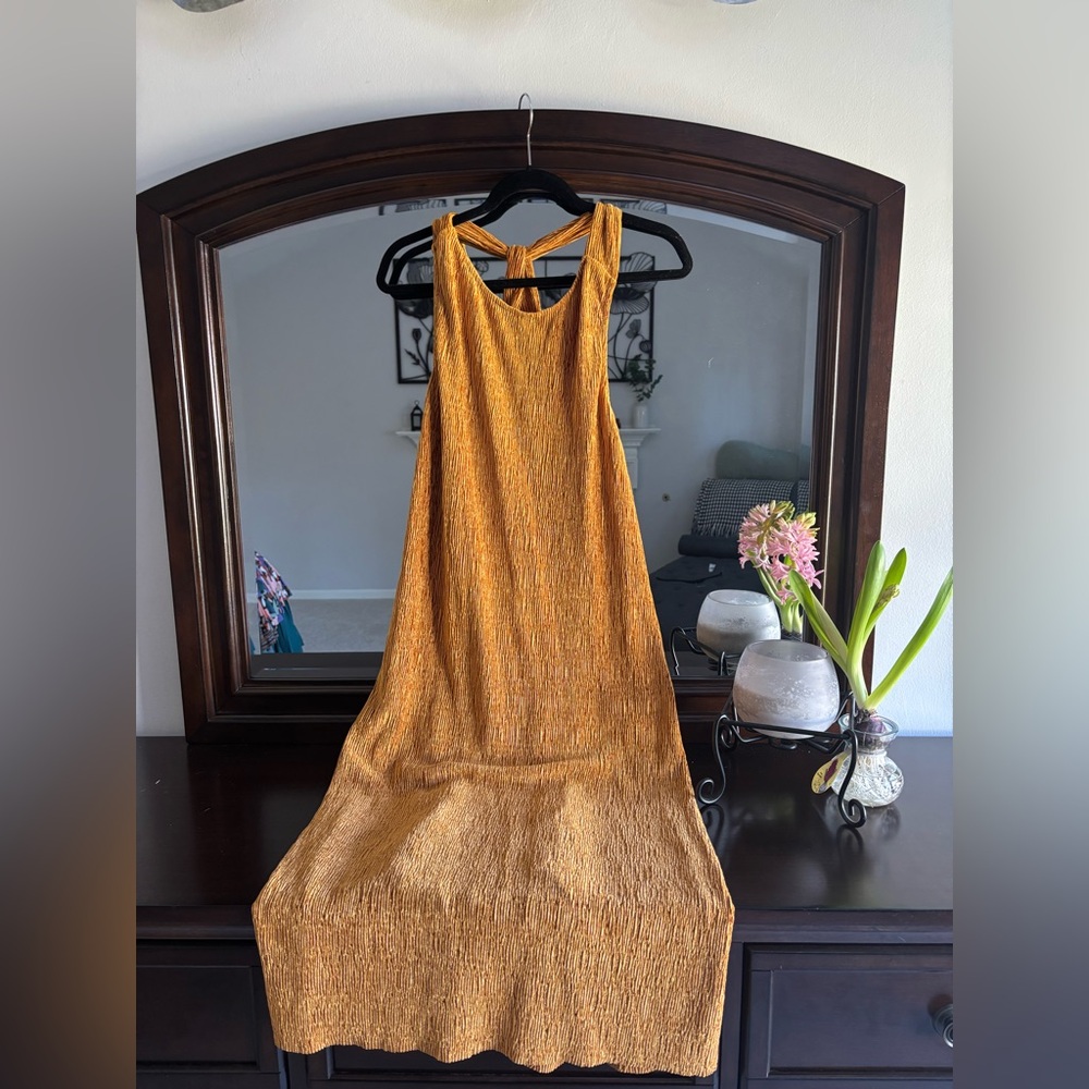 Maeve by Anthropologie : Gold Midi Dress